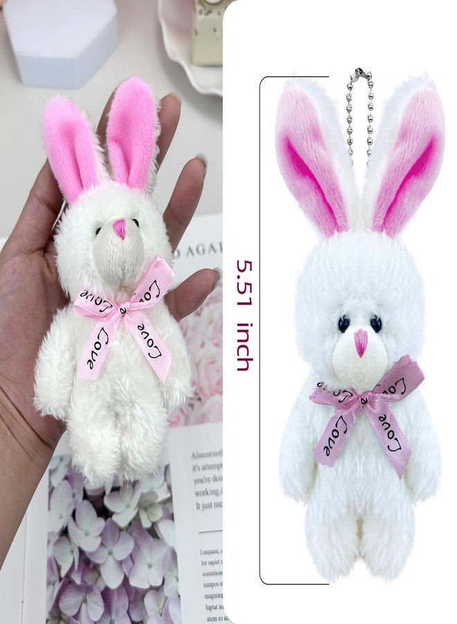 Topoloar 12 PCS Small White Stuffed Plush Bunny, 5 inch Cute Soft Mini Bunnies Bulk,Small Rabbit Keychain Plush for Easter Basket Filler , Baby Shower Decoration, Birthday Theme Party Favors, DIY Accessory - Image 2